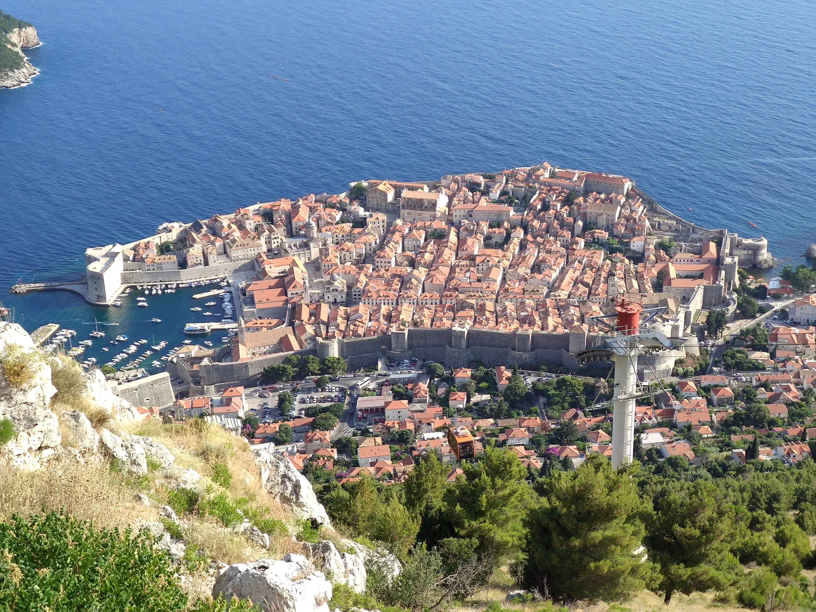 widok miasta Dubrownik z góry